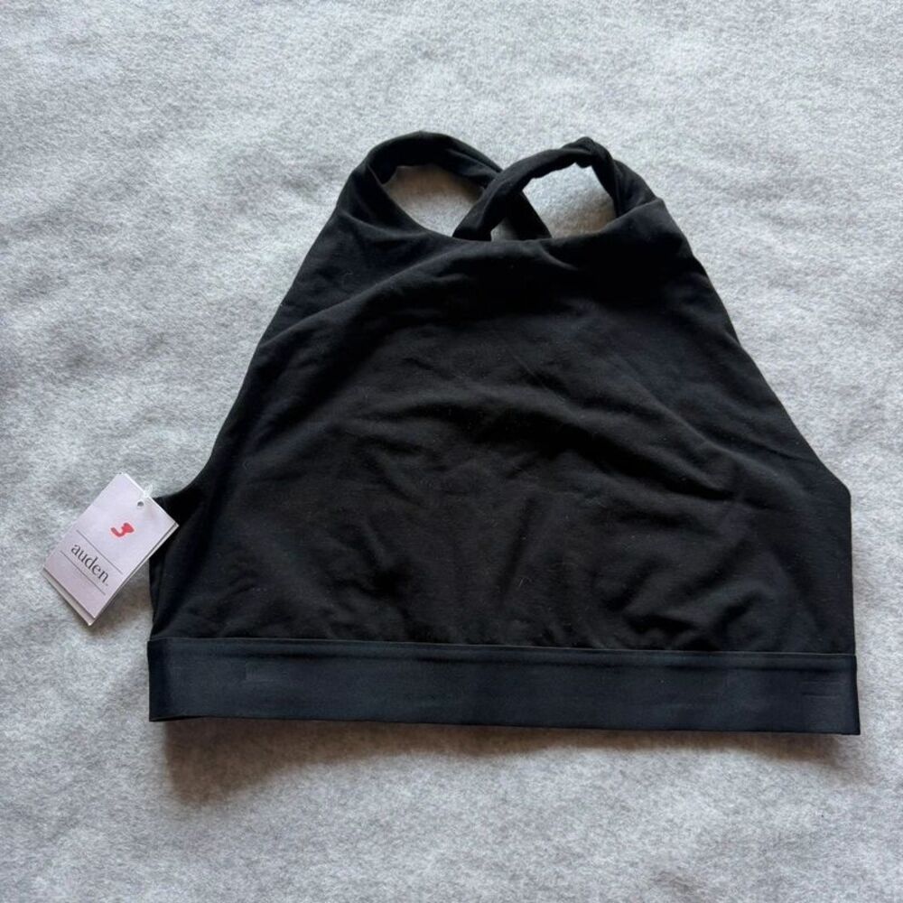 New Auden women’s L unlined cross back bralette black
